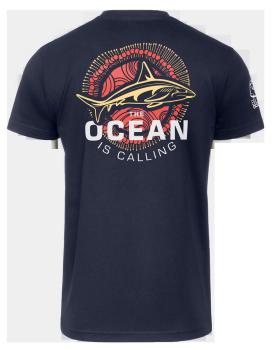 V-Neck Shirt - Color: Blue - THE OCEAN IS CALLING Man