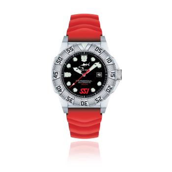 CHRIS BENZ - DEEP 300M AUTOMATIC DIVER SSI EDITION mit rotem Kautschukband